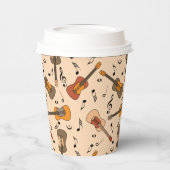 Gobelets En Papier Motif Guitare Music Notes (Gauche)