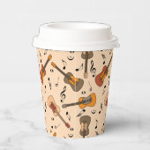 Gobelets En Papier Motif Guitare Music Notes (Droite)