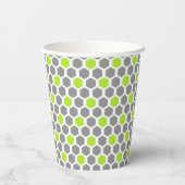 Gobelets En Papier Motif Hexagon vert Lime moderne (Verso)