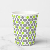 Gobelets En Papier Motif Hexagon vert Lime moderne (Droite)