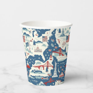 Gobelets En Papier Motif historique vintage-américain (2)