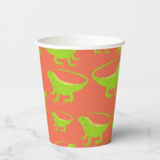 Gobelets En Papier Motif Iguana Lizard (Verso)
