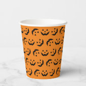 Gobelets En Papier Motif Jack-o'-lantern noir orange amusant Hallowee (Verso)