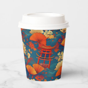 Gobelets En Papier Motif japonais Kimono