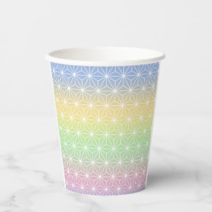 Gobelets En Papier Motif japonais traditionnel Rainbow Hues