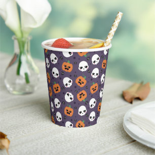 Gobelets En Papier Motif Kawaii Halloween