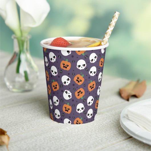 Gobelets En Papier Motif Kawaii Halloween (Insitu)