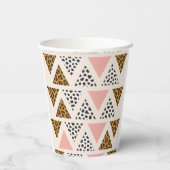 Gobelets En Papier Motif Léopard Chic et Triangle Rose (Verso)