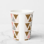 Gobelets En Papier Motif Léopard Chic et Triangle Rose (Gauche)