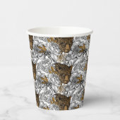 Gobelets En Papier Motif Leopard & Peonies (Gauche)
