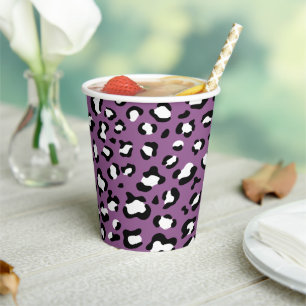 Gobelets En Papier Motif léopard, Spots léopards, Leopard pourpre