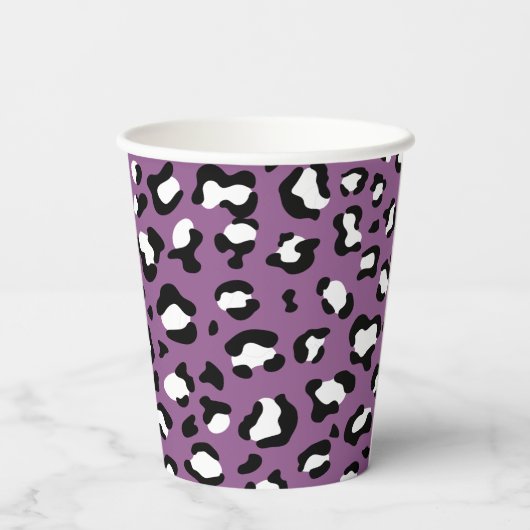 Gobelets En Papier Motif léopard, Spots léopards, Leopard pourpre (Verso)