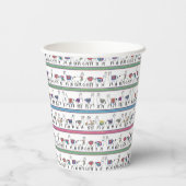Gobelets En Papier Motif Llama Stripe (Verso)