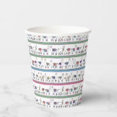 Gobelets En Papier Motif Llama Stripe (Recto)