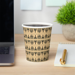 Gobelets En Papier Motif méditerranéen grec Arabesque Brown