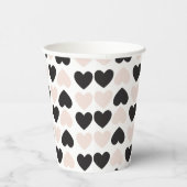 Gobelets En Papier Motif moderne Blush Rose Black Love Hearts (Droite)