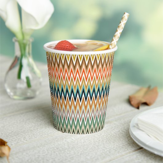 Gobelets En Papier Motif multicolore en zigzag (Insitu)