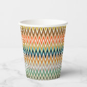 Gobelets En Papier Motif multicolore en zigzag (Recto)