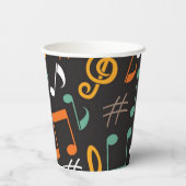 Gobelets En Papier Motif musical (Verso)