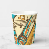 Gobelets En Papier Motif musical (Gauche)