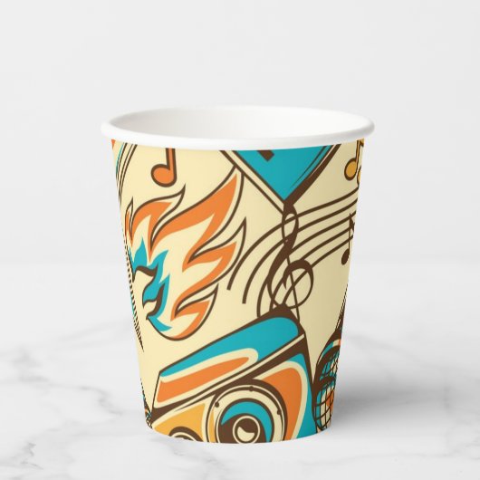 Gobelets En Papier Motif musical (Recto)