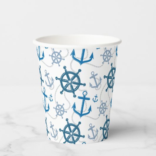 Gobelets En Papier Motif nautique (Recto)