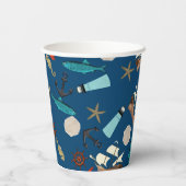 Gobelets En Papier Motif nautique (Verso)