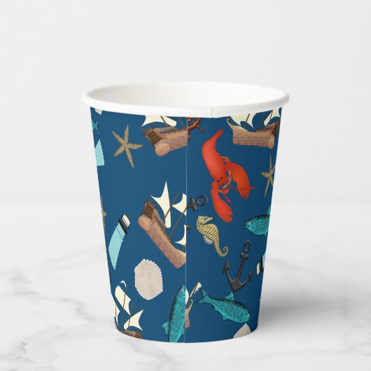 Gobelets En Papier Motif nautique (Droite)