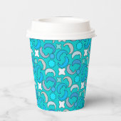 Gobelets En Papier Motif Nuages Lune Bleue (Verso)