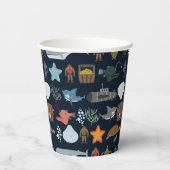 Gobelets En Papier Motif Océan Habitants (Verso)