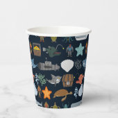 Gobelets En Papier Motif Océan Habitants (Gauche)