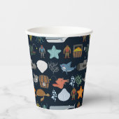 Gobelets En Papier Motif Océan Habitants (Recto)