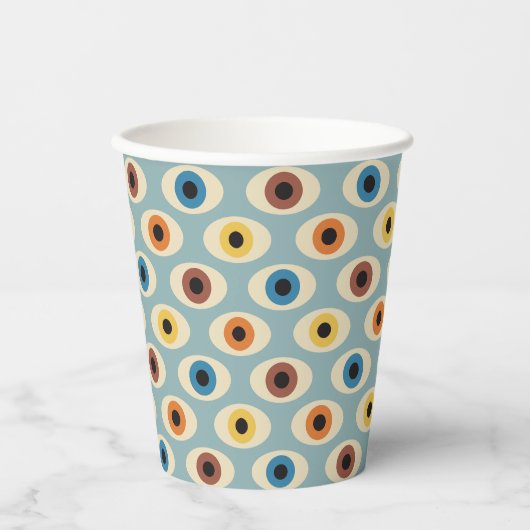 Gobelets En Papier Motif oculaire rétro (Recto)