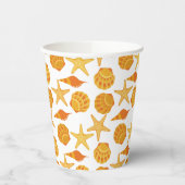 Gobelets En Papier Motif Orange Beach Shell (Gauche)