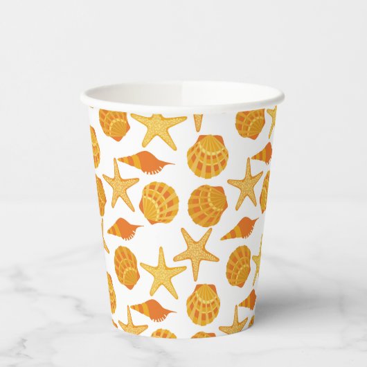 Gobelets En Papier Motif Orange Beach Shell (Gauche)