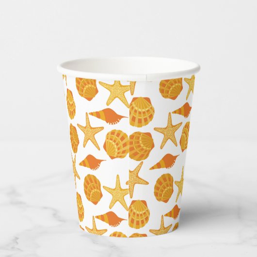 Gobelets En Papier Motif Orange Beach Shell (Droite)