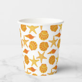 Gobelets En Papier Motif Orange Beach Shell (Recto)