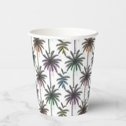 Gobelets En Papier Motif Paint Drop Palm Tree (Droite)