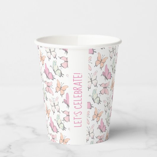 Gobelets En Papier Motif papillon (Gauche)