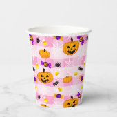 Gobelets En Papier Motif pastel Pink Halloween (Verso)