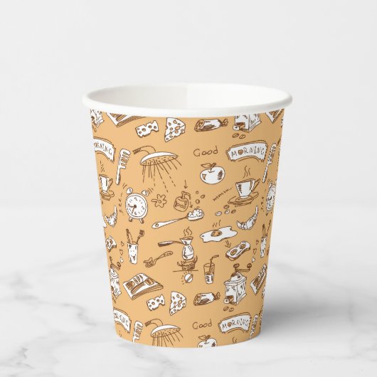 Gobelets En Papier Motif petit-déjeuner 2 (Gauche)