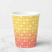 Gobelets En Papier Motif plaid dégradé jaune rouge (Recto)