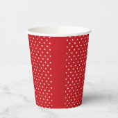Gobelets En Papier Motif Pois Classique Blanc Sur Rouge Festif (Gauche)