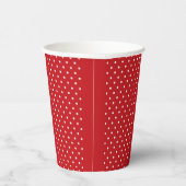 Gobelets En Papier Motif Pois Classique Blanc Sur Rouge Festif (Droite)