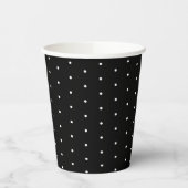Gobelets En Papier Motif Pois minuscule noir et blanc Preppy (Gauche)
