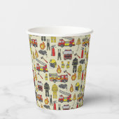 Gobelets En Papier Motif pompier, Camion-feu, Secourt, Flam (Verso)