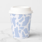 Gobelets En Papier Motif Poster de animal des points de vache bleu (Recto)