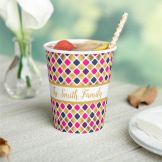 Gobelets En Papier Motif Quatrefoil Multicolor