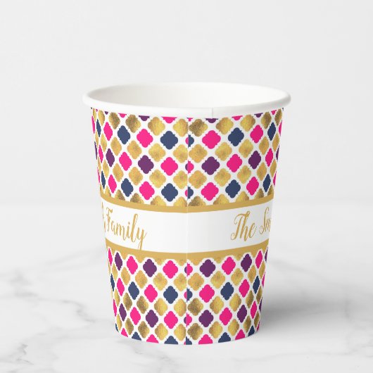 Gobelets En Papier Motif Quatrefoil Multicolor (Droite)