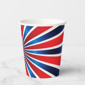 Gobelets En Papier Motif radial bleu rouge (Verso)